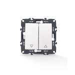 PRIME 2-местен ключ с щит безвинтов 1-1P 10AX 250V AC IP20 бял