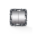 Prime 2-канален ключ за щори безвинтов 1-1P 10AX 250V AC IP20 матово алуминиев