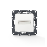 PRIME 1-групова безвинтова бутонна ключка с LED лампа (12VAC) и надпис, 10A 250V IP20 бяла