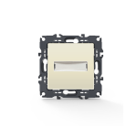 PRIME 1-клавишно клавишно копче с имеплата и LED лампа (12VAC), безвинтово 1P 10A 250V IP20 айвори