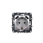 Prime Schuko розетка с предпазителна клапа 1x2P+E 16A 250V AC и 2 USB 5V DC 3.1A IP20 сребрист матова
