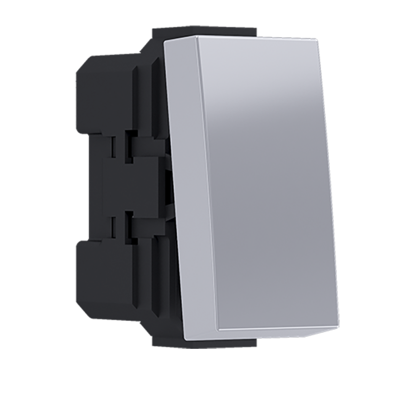 10101312411 Ключ MODYS 1 път сребрист 1 модул 1P 10AX 250V AC IP20 - Image 1