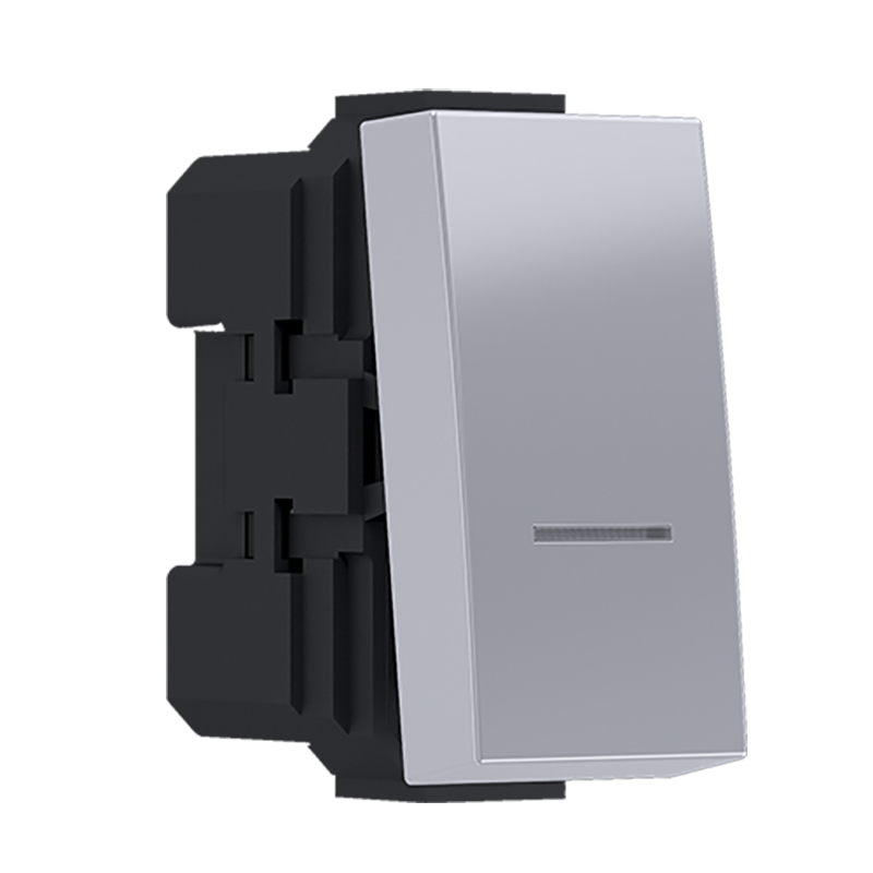 10101312412 Двунаправен превключвател MODYS CONTROL сребрист 1 модул 1P 10AX 250V IP20 - Image 1
