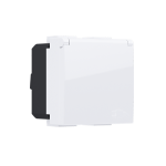 Вградена Schuko розетка MODYS с капак бяла 2 модула 2P+E 16A 250V IP20