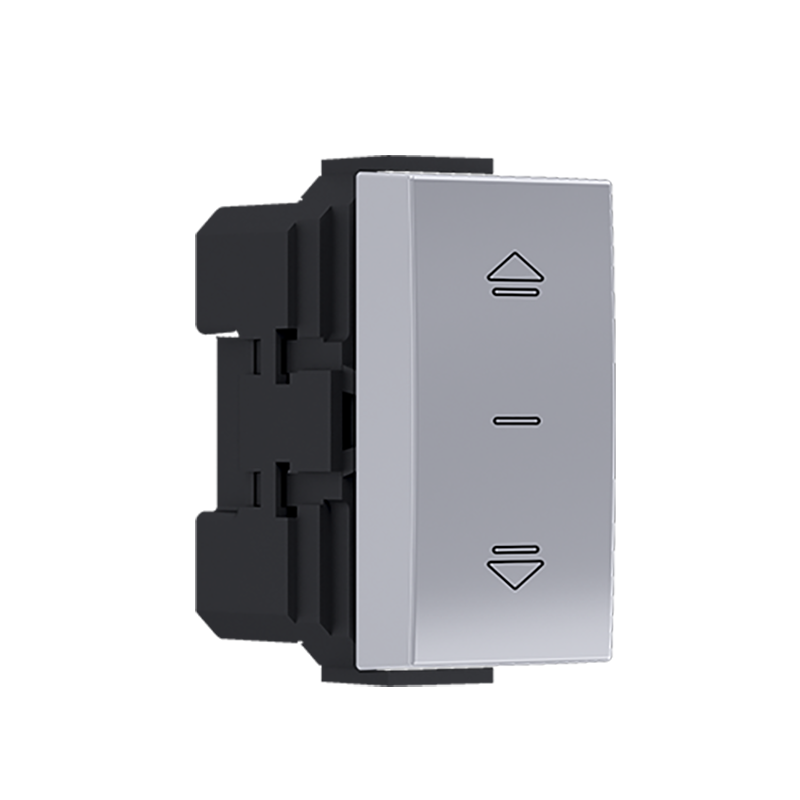 10101312505 MODYS бутонен ключ за щори сребрист 1 модул 2P 10A 250V IP20 - Image 1