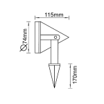 Спот осветление за градина 150W черно алуминиево 230V - Image 2