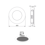 Вградимо кръгло LED спот осветление мат никел 2W 3000K 155 лм 230V - Image 2