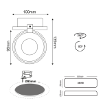 Вграден LED спот 10W 2700K 700 лм COB Epistar, матово бял, кръгъл - Image 3