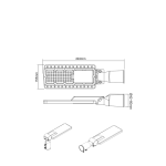 LED улично осветително тяло 60 W 8400 лм 4000 K 150x75° клас II 230 V AC IP66 - Image 2