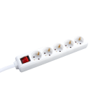 Мултирозетка с 5 розетки, детска защита и ключ 16A IP20 с кабел H05VV-F 3x1.5mm²/1,5 м