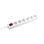 Мултирозетка с 6 гнезда, защита за деца и ключ 16A IP20 с кабел H05VV-F 3x1.5 мм² / 1,5 м
