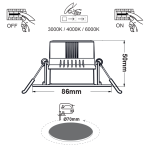 Кръгла LED спотлайт 7W с ключ 3000-4000-6000K SMD 230V 40° Ra80 - Image 2
