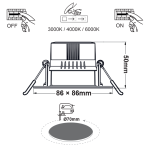 Квадратен LED спотлайт 7W SMD 230V 3000-4000-6000K 40° Ra80 580 лм - Image 2