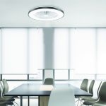 Черен декоративен таванен вентилатор с LED диаметър 50 см, 7 прозрачни лопати - Image 2