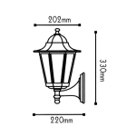 Шестоъгълно градинско осветление надолу черно-зелено 230V - Image 2