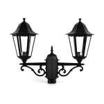 Двойно градинско осветление черно мат RAL9005M 23,5 x 44,5 см Φ60 RAL C0026