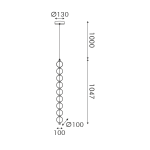Висящо LED осветително тяло 14W 1050 лм 3000K IP20 злато алуминиум + акрил - Image 2
