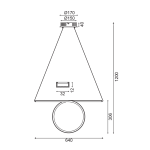 Висяща LED лампа Netto 32W 3000K 1920 лм месинг алуминий 64x17x120 см - Image 2