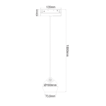 Матово бяло магнитно висящо LED осветително тяло Osram 48V DC 12W 4000K 1050 лм 36° - Image 2