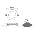 LED кръгъл панел 22W 4000K 2350 лм диаметър 220 мм 230V AC CRI80 - Image 2