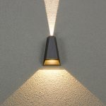 LED COB стенно осветително тяло 6W 425 лм 30°/120° 230V 3000K тъмно сиво CRI80 IP54 - Image 2