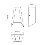 LED COB стенно осветително тяло 6W 425 лм 30°/120° 230V 3000K тъмно сиво CRI80 IP54 - Image 3