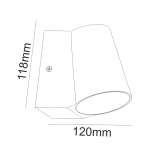 LED COB стенен осветител 6W 400 лм 100° 230V 3000K тъмно сиво IP54
