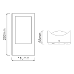 LED SMD стенен осветител 7W 350 лм 170° 230V 3000K тъмносив CRI80 IP54 - Image 3