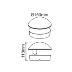 LED SMD стенен осветлител 13W 480 лм 100° 230V AC 3000K тъмно сиво IP54 - Image 3