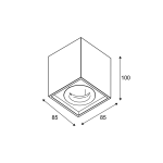 Стенен осветител 1xGU10 сив цимент 8,5x8,5x10 см MONTE - Image 2