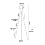 Подова лампа Netto 1xE14 метал + стъкло антикварно месинг 56x56x145 см Harley - Image 2