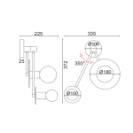 Стенна лампа  CLOCK 2xE27 бял мрамор 18x74x23 см - Image 2