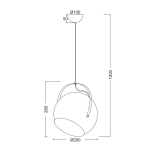 Висяща лампа 1xE27 метално медно Φ20x120 см Akane - Image 2