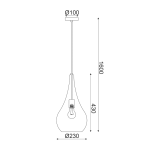 Висяща лампа Netto Pleiades 1xE27 метално полирано медно Φ20xH41x160 см - Image 2
