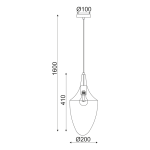 Висяща лампа Netto Pleiades 1xE27 метал хром Φ23xH43x160 см - Image 2