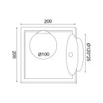 Netto аплик Quadro 1xG9 черен метал с бяло стъкло 22x15x20 см - Image 2