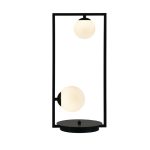 Netto настолна лампа Quadro 2xG9 черен метал + бяло стъкло 25x12x54 см