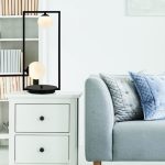 Netto настолна лампа Quadro 2xG9 черен метал + бяло стъкло 25x12x54 см - Image 2