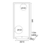 Netto настолна лампа Quadro 2xG9 черен метал + бяло стъкло 25x12x54 см - Image 3