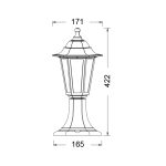 Пластмасов подов градински осветлител 41 см E27 IP44 бял - Image 2