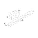 LED стенен аплик 12W 3000K 780 лм Palma бял метален IP44 66,5x14,5x5 см - Image 2