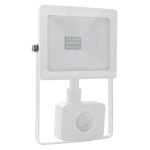 Бяла LED SMD прожекторна лампа със сензор IP66 10W 6000K 880 лм 230V Ra80