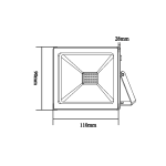 Черен LED SMD прожектор IP66 20W 3000K 1600 лм 230V Ra80 - Image 2