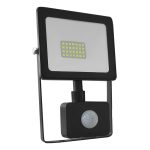 Черен LED SMD прожектор с сензор IP66 20W 4000K 1700 лм 230V Ra80