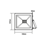 Черен LED SMD прожектор IP66 20W 6000K 1760 лм 12-24V DC Ra80 - Image 2