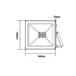 Черен LED SMD прожектор IP66 30W 6000K 2650 лм 230V Ra80 - Image 2
