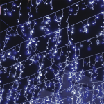 144 LED ледни висулки 5-7-5-7, 24 нишки, студено бяло, IP44, 300x60 см, адаптор 31V DC