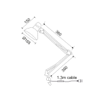 Лампа за бюро E27 1x40W с клампа сива PENNA - Image 2