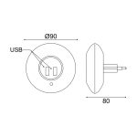 Нощна LED лампа с сензор 1W 4000K с 2 USB порта, ON/OFF и AUTO режим, бяла пластмасова 230V IP20 - Image 3