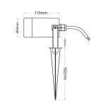 Сив спот осветител GU10 макс. 3W LED IP65 с градински шип - Image 2